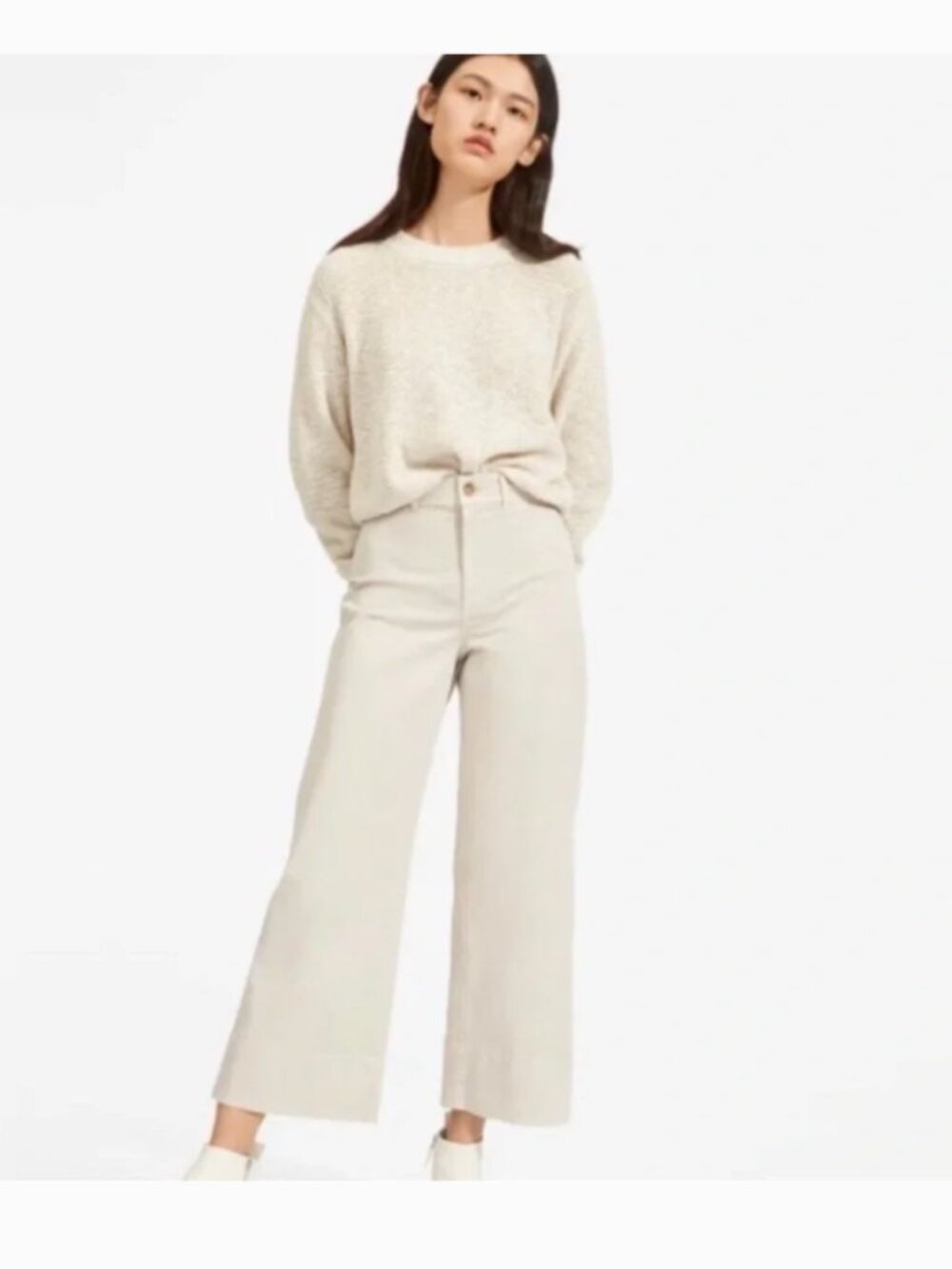 Everlane Wide Leg High Waist Crop Chino Sz 2